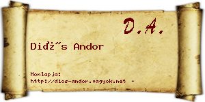 Diós Andor névjegykártya