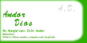 andor dios business card