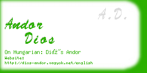 andor dios business card